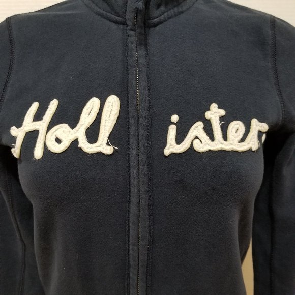Hollister track jacket Medium So Cal spellout logo patch applique embroidery zip - Picture 5 of 13